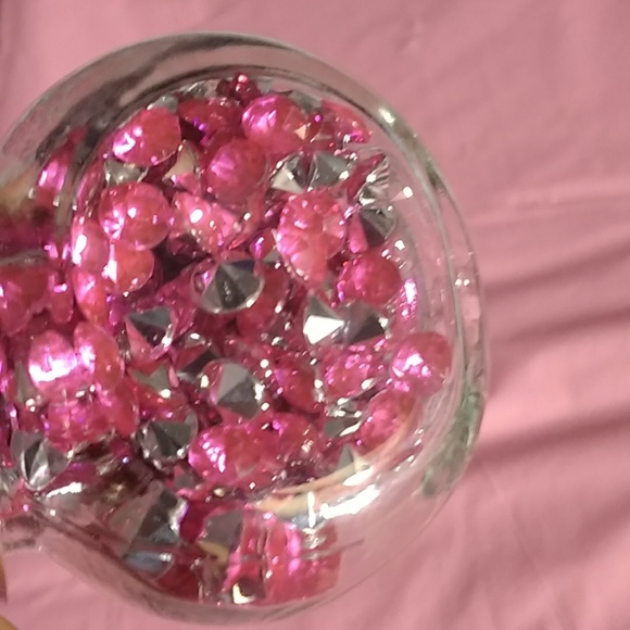 Breast Cancer Awareness Pink Rhinestones Gem 1.05 oz Keepsake Bottle Jar… - Picture 8 of 12